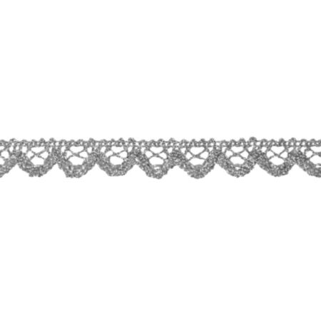 Metallic Lace Trim | 25m x 16mm - Silver