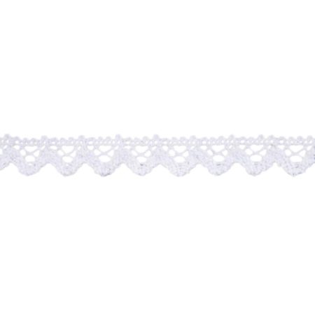 Cotton Lace Trim | 25m x 16mm - White Iridescent