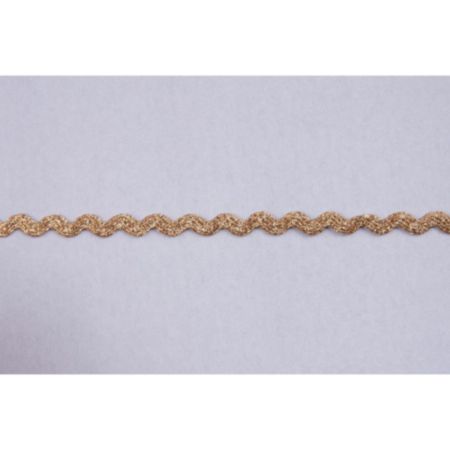 Metallic Ric Rac Polyester Trim | 50m x 8mm - Gold