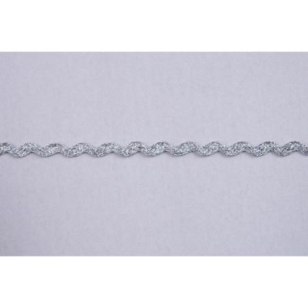 Metallic Ric Rac Polyester Trim | 50m x 8mm - Silver