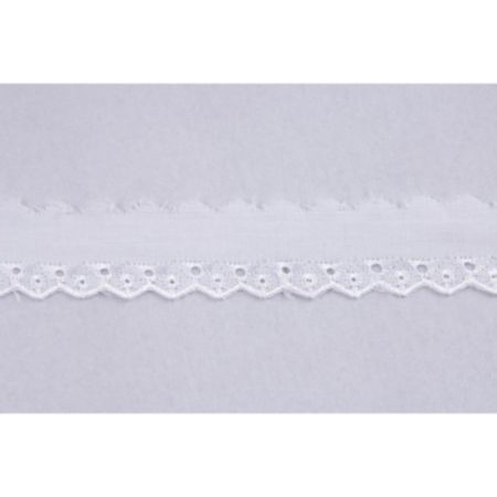Broderie Anglaise Lace Trim | 27.4m x 25mm - White