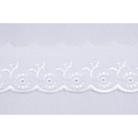 Broderie Anglaise Lace Trim | 27.4m x 50mm - White