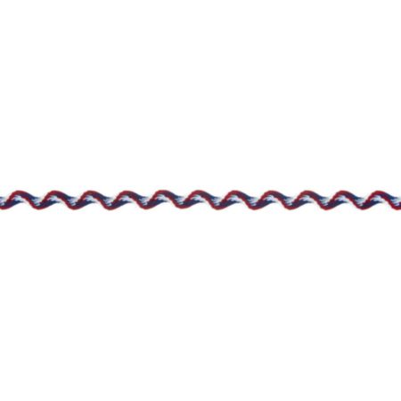 Jumbo Ric Rac Fancy Trim | 25m x 10mm - Red, White & Blue