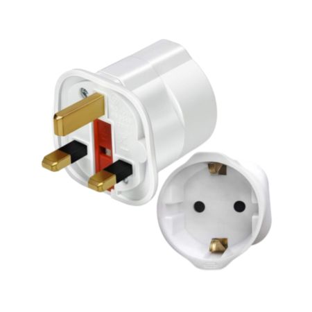 STATUS® European to UK Visitor Travel Adaptor (White)