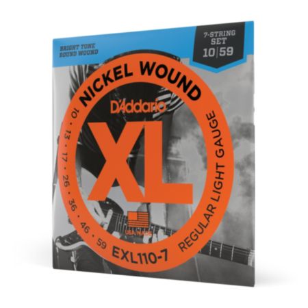 D'Addario EXL110-7 | 7-String Nickel Wound Electric Guitar Strings - Regular Light (10-59)