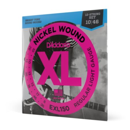 D'Addario EXL150 | 12-String Nickel Wound Electric Guitar Strings - Regular Light (10-46)