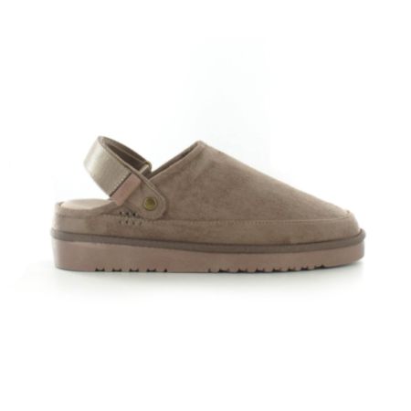 Ella Ladies Faux Suede Evie Clog Slippers - Mocha
