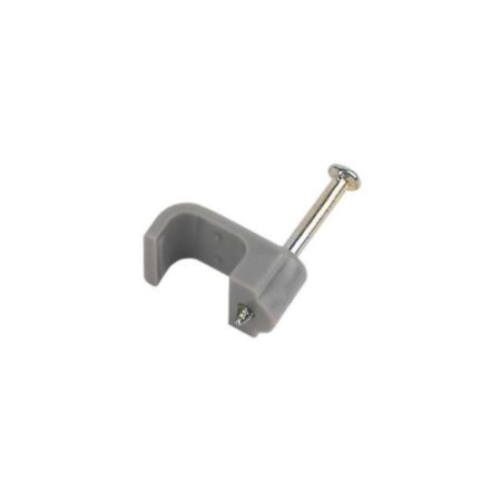 9mm Flat Cable Clip - Grey (100 Pack)