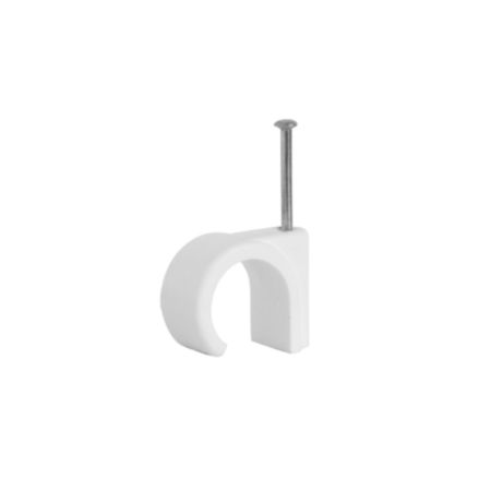 8mm Round Cable Clips Pack - White