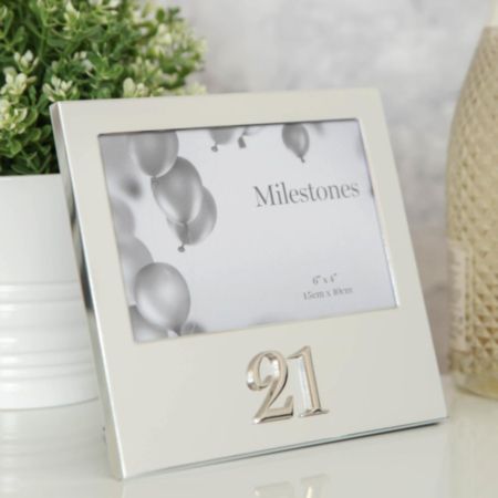 Milestones | Aluminium Photo Frame with 3D Number - 21 (6" x 4")