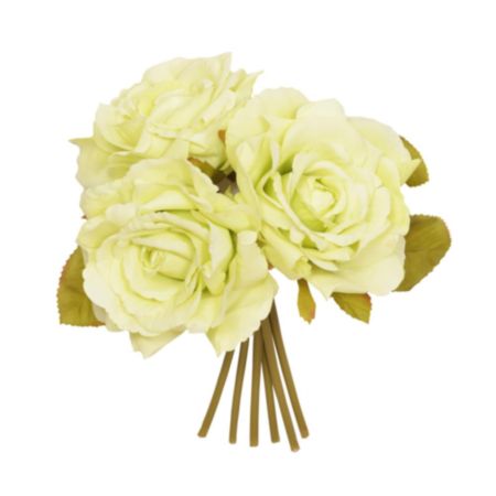 24cm Green Open Rose x 3 Posy