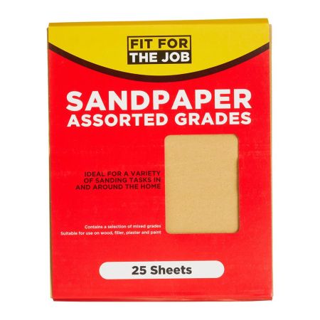Fit For The Job 25 Sheets Assorted Grades Sandpaper