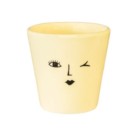 Ivyline Earthenware Yellow Cheeky Face Planter - H 10 x W 10 x D 10cm