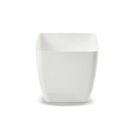 Whitefurze Indoor Square Plant Pot - White (16cm)