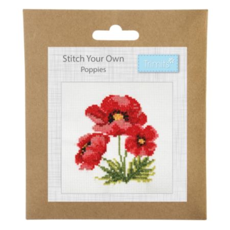 Mini Counted Cross Stitch Kit - Poppies