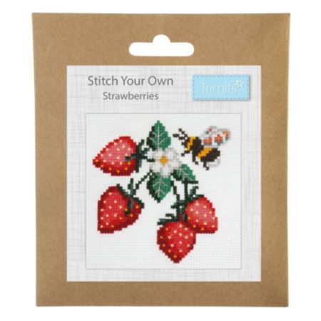 Mini Counted Cross Stitch Kit - Strawberries