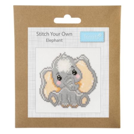 Mini Counted Cross Stitch Kit - Elephant