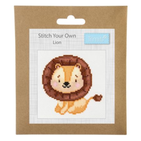 Mini Counted Cross Stitch Kit - Lion