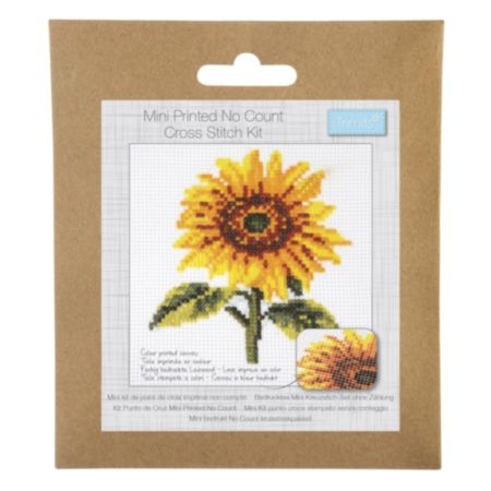 Mini Printed Cross Stitch Kit - Sunflower
