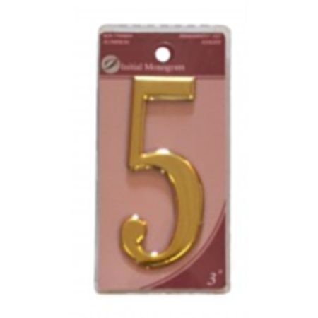 2" Gold Effect Numeral 5 Door Number