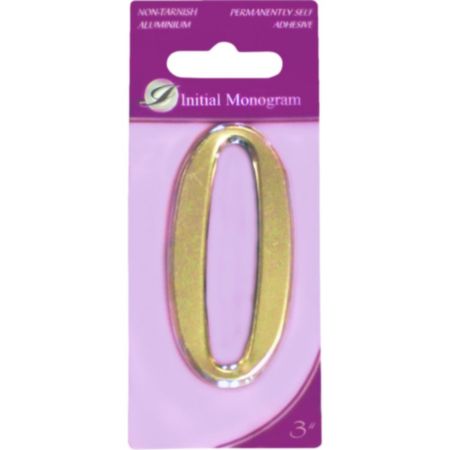 3" Gold Effect Numeral 0 Door Number