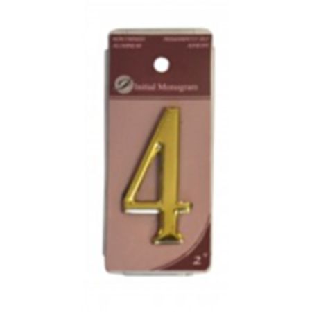 2" Gold Effect Numeral 4 Door Number
