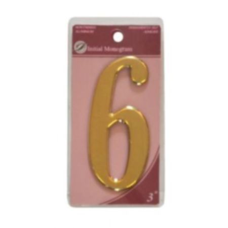 2" Gold Effect Numeral 6 Door Number