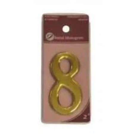 2" Gold Effect Numeral 8 Door Number