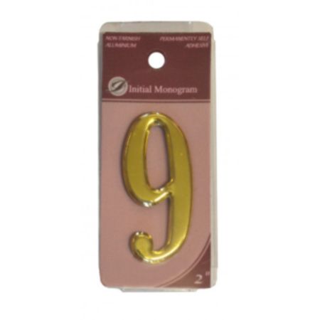 2" Gold Effect Numeral 9 Door Number