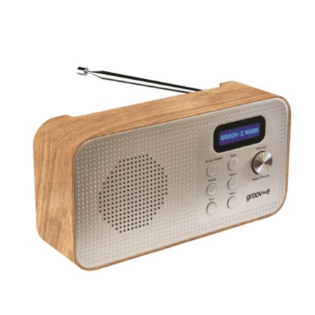 Groov-e Lisbon Wooden Portable DAB/FM Bluetooth Radio