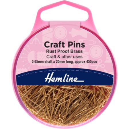 Hemline Craft Pins | 20mm - Brass (450 Pieces)