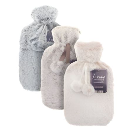 Luxury Tipped Faux Fur Hot Water Bottle - Assorted