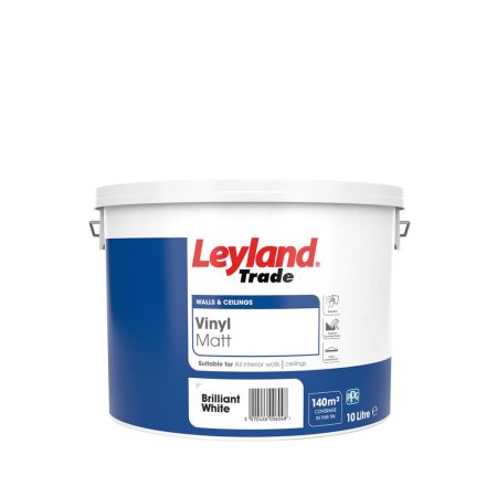 Leyland Trade Vinyl Matt Paint Brilliant White 10L