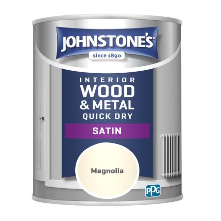 Johnstone's Quick Dry Satin Paint Magnolia 750ml