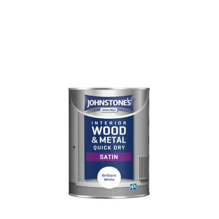 Johnstone's Quick Dry Satin Paint Brilliant White 1.25L