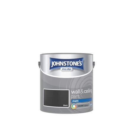 Johnstone's Wall & Ceiling Matt Paint Black 2.5L