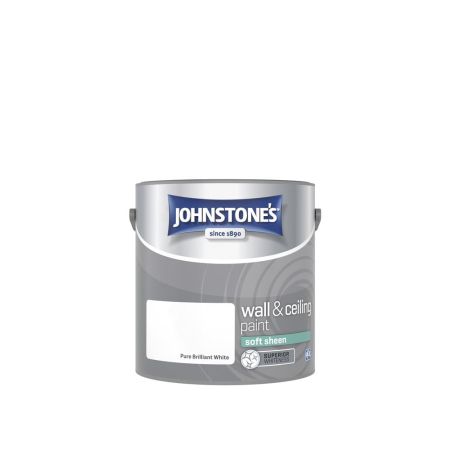 Johnstone's Wall & Ceiling Soft Sheen Paint Pure Brilliant White 2.5L