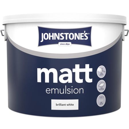 Johnstone's Contract Matt Emulsion Paint Brilliant White 10L
