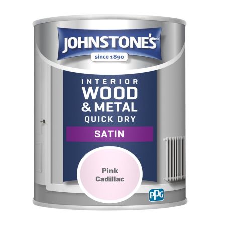 Johnstone's Quick Dry Satin Paint Pink Cadillac 750ml