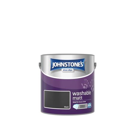 Johnstone's Washable Matt Paint Black 2.5L