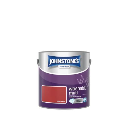 Johnstone's Washable Matt Paint Signal Red 2.5L