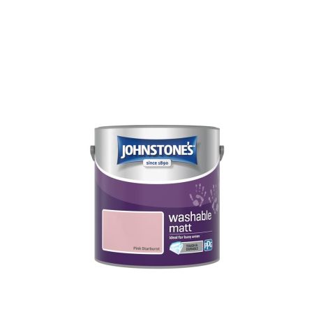 Johnstone's Washable Matt Paint Pink Starburst 2.5L