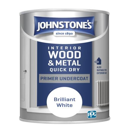 Johnstone's Quick Dry Primer Undercoat Brilliant White 750ml