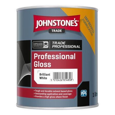 Johnstone's Trade Professional Gloss Paint Brilliant White 1L
