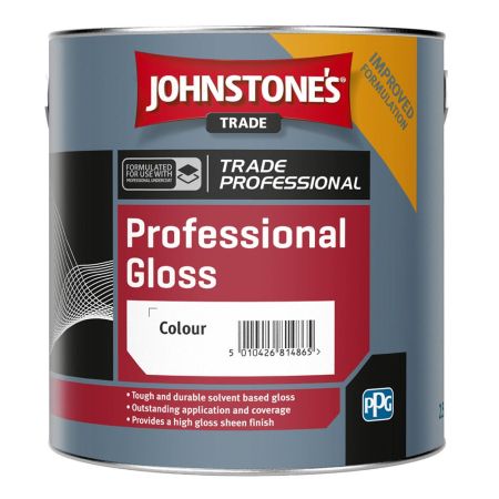 Johnstone's Trade Professional Gloss Paint Black 2.5L