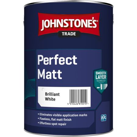 Johnstone's Trade Perfect Matt Paint Brilliant White 5L