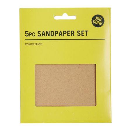 Job Done 5 Piece Assorted Grades Sandpaper Set