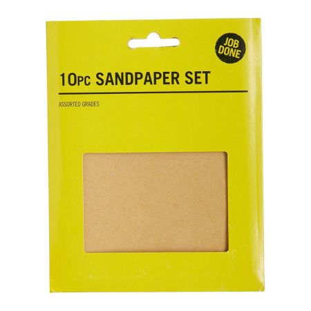 Job Done 10 Piece Assorted Grades Sandpaper Set
