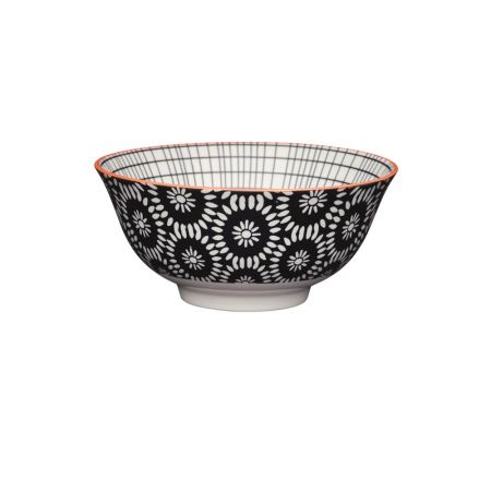 KitchenCraft Bowl 16cm - Black Floral