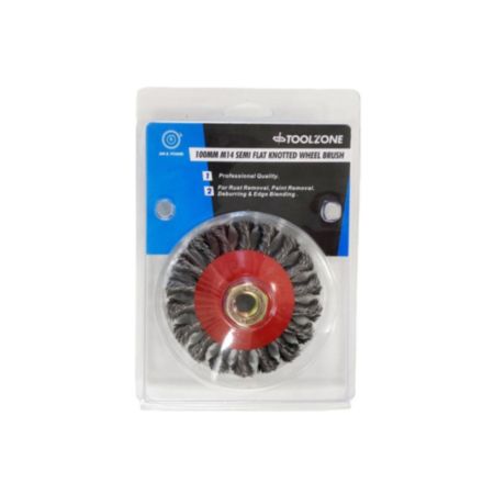 Toolzone M14 100mm Professional Semi Flat Wire Wheel